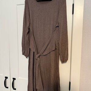 Brown Long Sleeve Dress